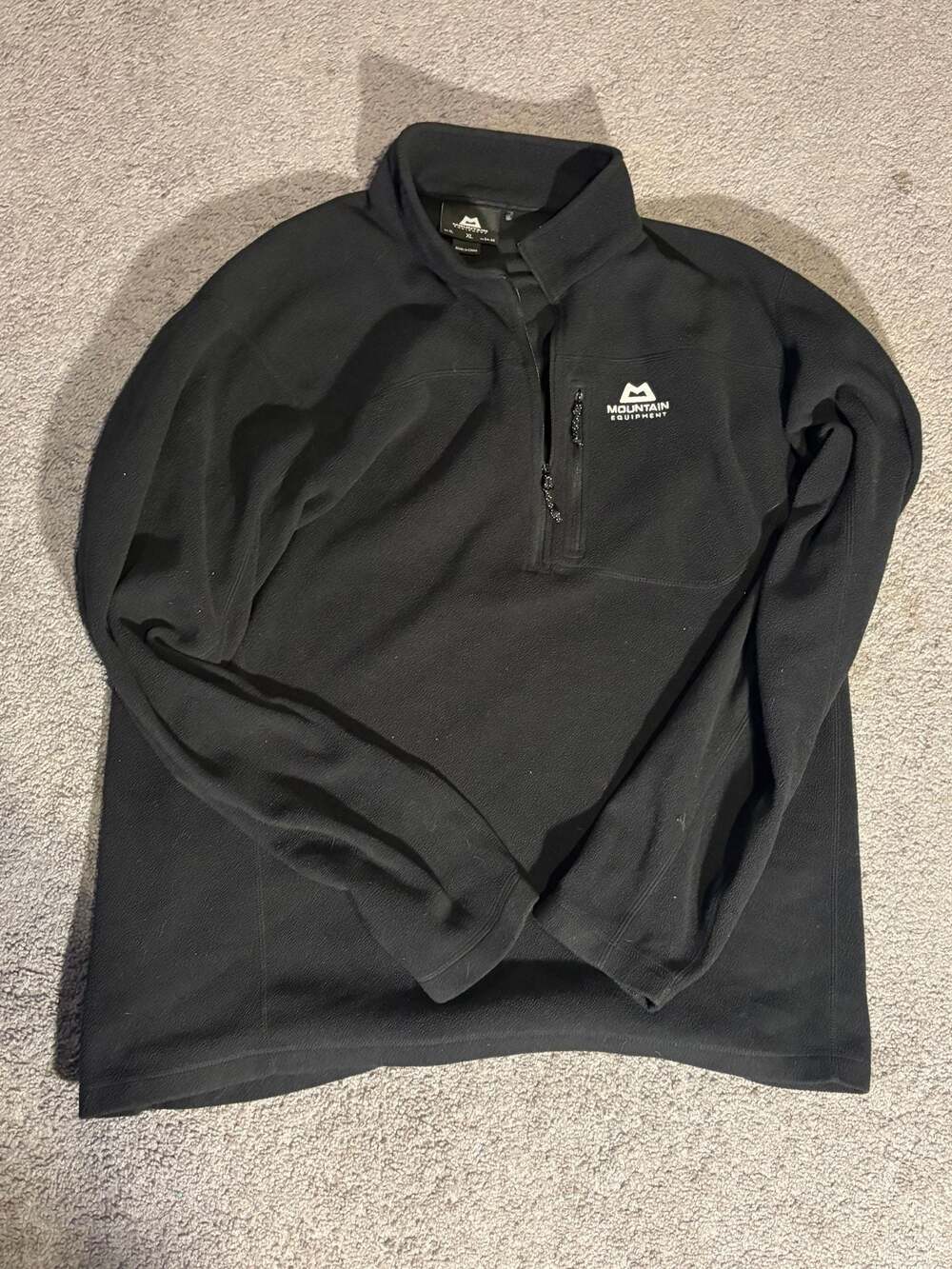 Mountain Equipment Micro Zip T-Neck Fleece Pullover Mens XL Black